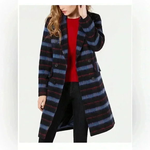 BCBGeneration Double-Breasted Plaid Coat, Created for Macy's - Picture 1 of 6